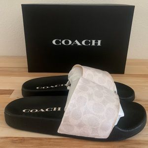 Mens Coach Chalk/Black pool slides